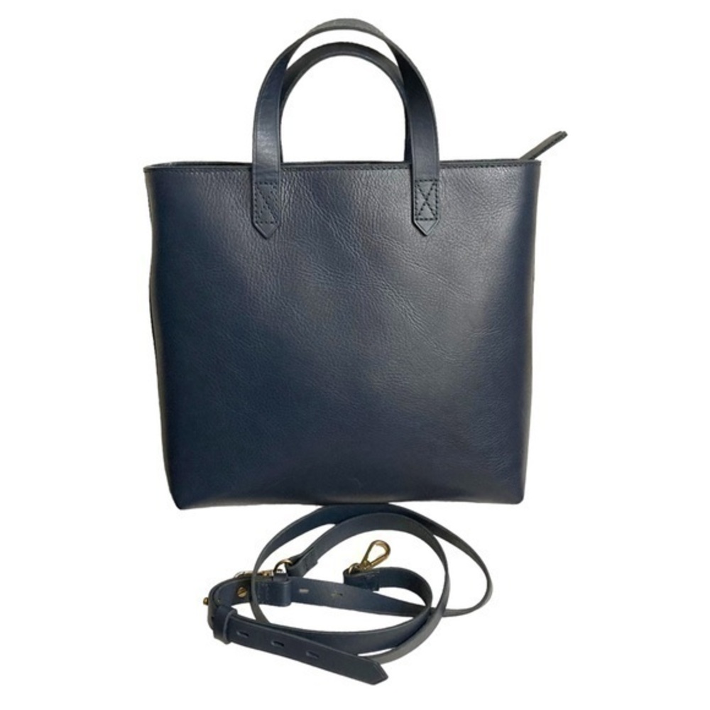 Madewell the transporter medium two way crossbody bag blue leather